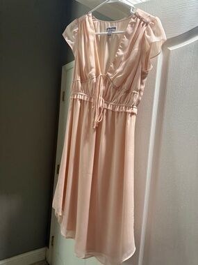 Light Pink Chiffon Tie-Front Dress